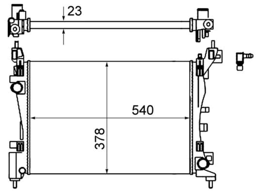 Radiateur de refroidissement moteur avec flexible - BM1301
